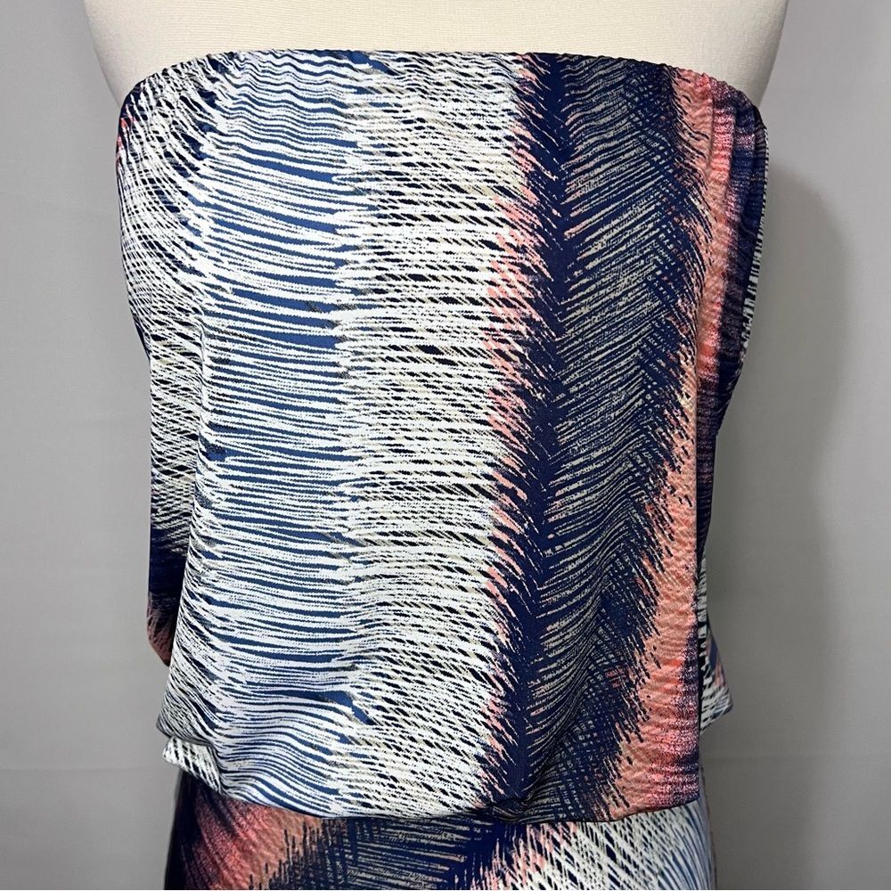Veronica M Womens Maxi Dress Strapless Solana Multicolor Blouson Size XS - Picture 5 of 10
